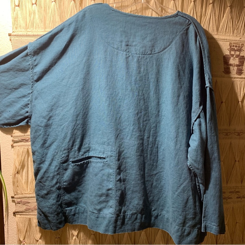 Cheyenne 100% linen shirt jacket celestial buttons 3X - Picture 3 of 8